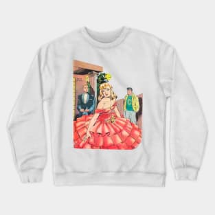 girl with beautiful dress Love Triangle Retro Vintage Crewneck Sweatshirt